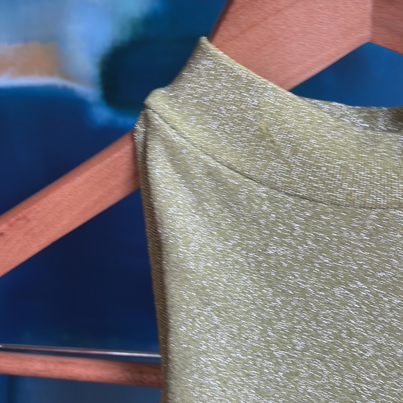 Pull&Bear one sleeve lime green shimmery dress - Picture 8 of 8